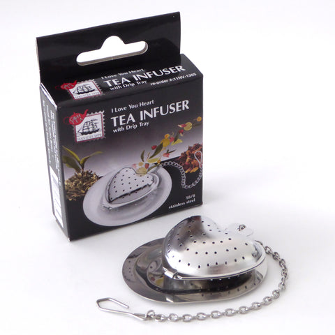 I Love You Heart Tea Infuser w/Drip Tray